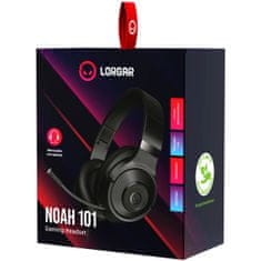 LORGAR herný headset Noah 101 drôtový, 3.5 jack, 2m, čierna