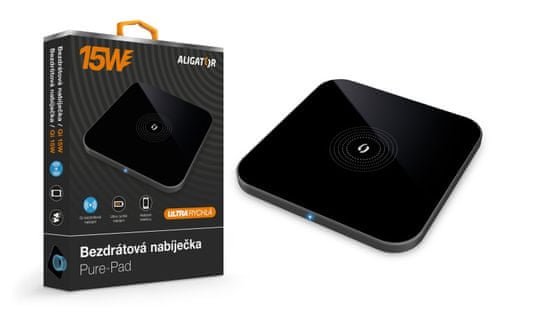 Aligator bezdrôtová nabíjačka Pure-Pad 15W, čierna