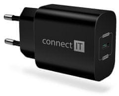 Connect IT Voyager2 nabíjací adaptér 1×USB-C, 25W PD, ČIERNY