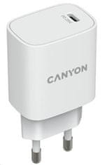 Canyon nabíjačka do siete H-20-02, 1x USB-C PD 20W, biela