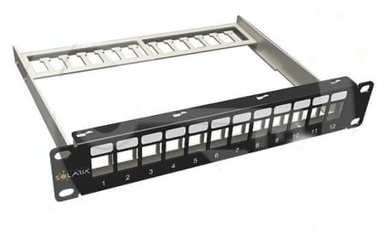 Solarix 10" modulárny neosadený patch panel 12 portov 1U SX12M-0-STP-BK-UNI-N-10