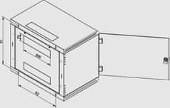 Triton Rack 19&quot; jednodielny 4U/400mm presklené dvere, šedý