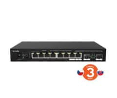 Tenda TEM2010F - 2.5G Ethernet switch, 8x RJ45 2.5G + 2x SFP Multi-Gigabit Switch 100/1000/2500 Mbps, VLAN, MAC 16K