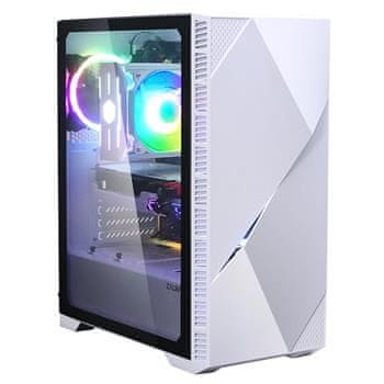 Zalman case miditower Z3 Iceberg White, E-ATX/mATX/Mini-ITX, priehľadný bok, 2x ARGB vent., bez zdroj