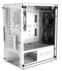 LOGIC PC skriňa Atos ARGB MINI 1x USB 3.0, 2x USB 2.0 + audio, biela, bez zdroja