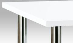 Autronic Jedálenský stôl 120x75 cm, chróm / vysoký lesk biely AT-1914B WT