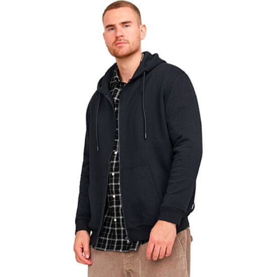 Jack&Jones Plus Pánska mikina JJEBRADLEY Relaxed Fit 12250596 Black