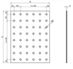 STREFA 03-01 Spojovacia doska 120 x 160 ZZ - žiarový zinok - balenie po 1 ks