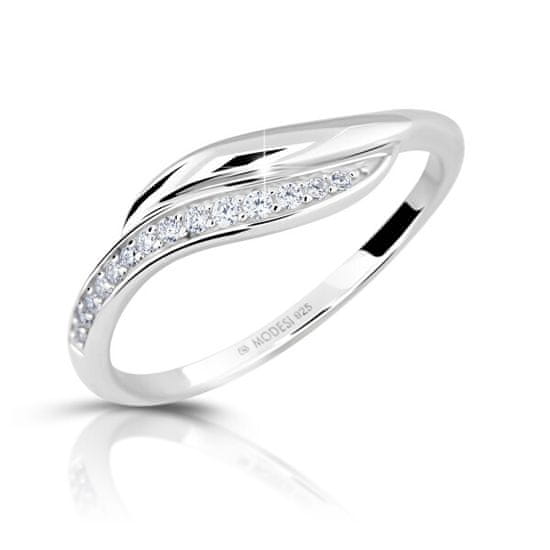 Modesi Elegantný strieborný prsteň so zirkónmi M00210