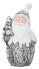 Postavička MagicHome Vianoce, Santa držiaci stromček, polyresin, 15 cm