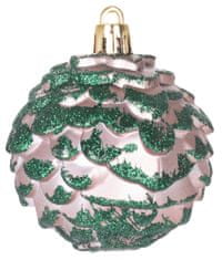 Gule MagicHome Vianoce, set, 44 ks, ružovo - zelené, na vianočný stromček, 6-14 cm