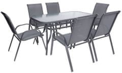 ST LEISURE EQUIPMENT Set terasový ANTOINE, 1x stôl, 6x stolička, ShadowGray