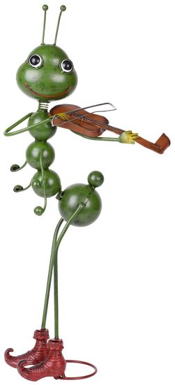 Dekorácia MagicHome Mecco, Mravec s husľami, plech, 27x17x68 cm