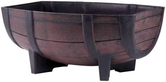 Strend Pro Kvetináč Strend Pro Woodeff, 29x41x19 cm, teak, barel, efekt dreva