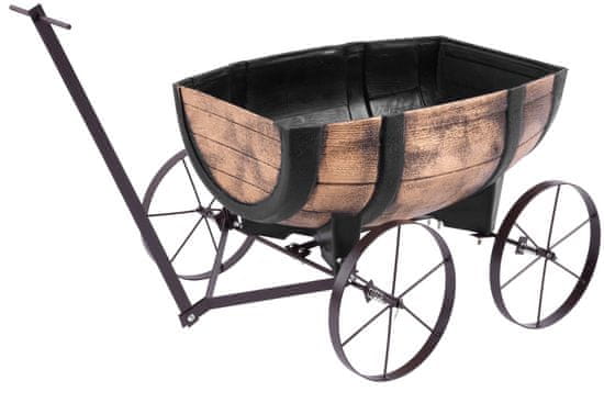 Strend Pro Kvetináč Strend Pro Woodeff, 41,5x29x19cm, whiskey barel wagon