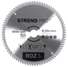 Strend Pro Kotúč Strend Pro TCT 254x3.0x30/20 mm 80Z, na drevo, pílový, SK plátky