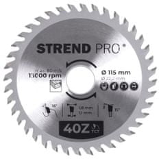 Strend Pro Kotúč Strend Pro TCT 115x1.8x22.2 mm 40Z, na drevo, pílový, SK plátky