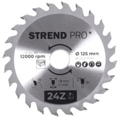 Strend Pro Kotúč Strend Pro TCT 125x1.8x22.2 mm 24Z, na drevo, pílový, SK plátky