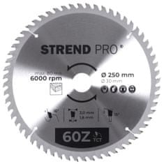 Strend Pro Kotúč Strend Pro TCT 250x3.0x30/20 mm 60T, na drevo, pílový, SK plátky