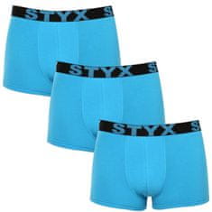 Styx 3PACK pánske boxerky športová guma svetlo modré (3G1169) - veľkosť L