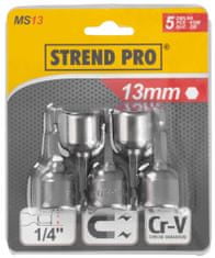 Strend Pro Hlavica s magnetom Strend Pro MS84, 13 mm, 1/4", magnetický držiak bitov, bal. 5 ks