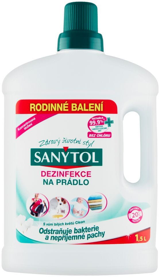 WEBHIDDENBRAND Dezinfekcia Sanytol, na bielizeň, vôňa bielych kvetov, 1500 ml