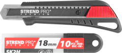 STREND PRO PREMIUM Nôž Strend Pro Premium FD781, BlackMatt, SoftTouch, 18 mm, odlamovací, + 10 ks čepelí, set