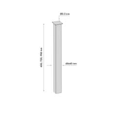 MetaloPro 4x Stolová podnož, Stolová noha v čiernej farba, podnož pre jedálenský stôl alebo konferenčný stolík, Kovová noha na stôl - 72 cm