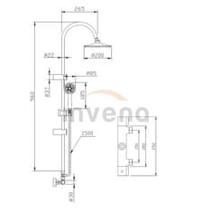 Invena Sprchový stĺp s termostatickou batériou gracja (AU-15-D01-C)