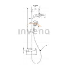 Invena Sprchový stĺp s termostatickou batériou musta (AU-84-004-X)