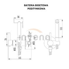 Invena Podomítková bidetová baterie, čierna (BP-00-B04-L)