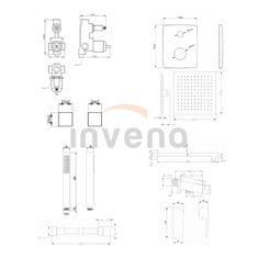 Invena Podomietkový set 2-cestná nástenná batéria siros 010 (BS-90-010-A)