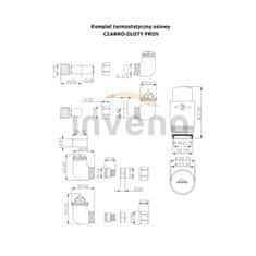 Invena Termostatická sada ventilov pre medené alebo alupex rúrky, ľavá alebo pravá, farba: čierna, zlatá (CD-25-Z15-S)