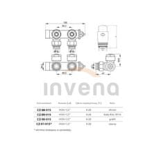 Invena Termostatická sada ventilov, typ duoplex, pre stredové pripojenie, farba: čierna (CZ-91-015-S)