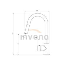 Invena Drezová batéria elia, vyťahovací výtok, čierna (BZ-89-W04-C)