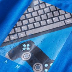 Vidaxl Detské tričko dlhý rukáv gamepad klávesnica kobaltovo modré 92
