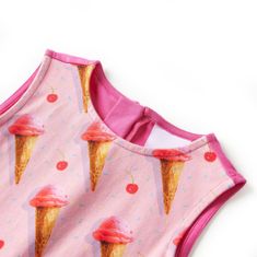Vidaxl Detské šaty s potlačou zmrzliny žiarivo ružové 92