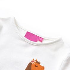 Vidaxl Detské tričko dlhý rukáv poník farba ľanu 92