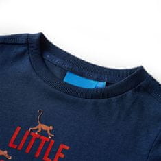 Vidaxl Detské tričko dlhý rukáv malá opica námornícke modré 92