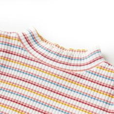 Vidaxl Detské tričko dlhý rukáv stojatý rolák pásikavé farba ľanu 92