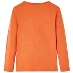 Vidaxl Detské tričko s dlhými rukávmi pálené oranžové 128