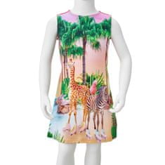 Vidaxl Detské šaty s tropickou scenériou a zvieratami korálové 92