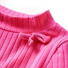 Vidaxl Detské tričko dlhý rukáv rebrovaný úplet žiarivo ružové 92