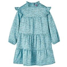 Vidaxl Detské šaty s dlhými rukávmi modré 116