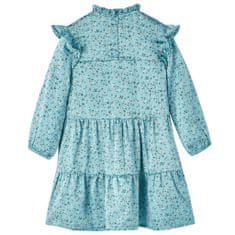 Vidaxl Detské šaty s dlhými rukávmi modré 128
