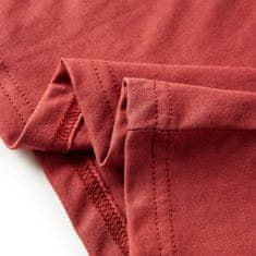 Vidaxl Detské tričko s dlhými rukávmi pálené červené 140