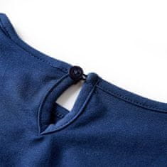Vidaxl Detské tričko dlhý rukáv vták námornícke modré 92
