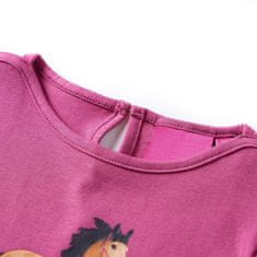 Vidaxl Detské tričko s dlhými rukávmi malinové 116