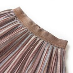 Vidaxl Detská plisovaná sukňa s trblietkami hnedá a ružová 128