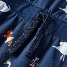 Vidaxl Detské šaty s dlhým rukávom potlač labutí námornícke 92